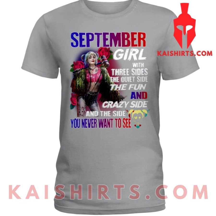 September Girl With 3 Sides Ladies Unisex Custom T-Shirt's Product Pictures - Kaishirts.com