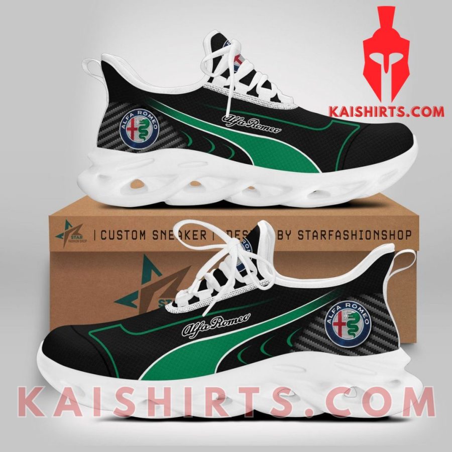 Alfa Romeo Car Style 10 Clunky Maxsoul Sneaker - Green Black Color, Wave Pattern's Product Pictures - Kaishirts.com