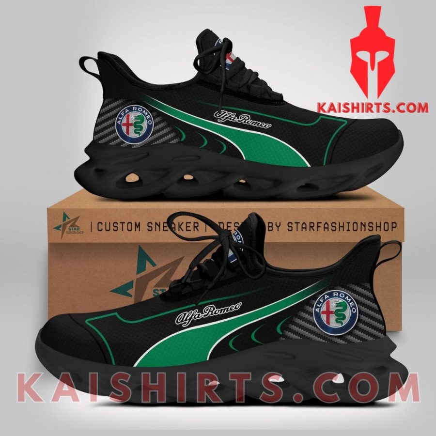 Alfa Romeo Car Style 10 Clunky Maxsoul Sneaker - Green Black Color, Wave Pattern's Product Pictures - Kaishirts.com