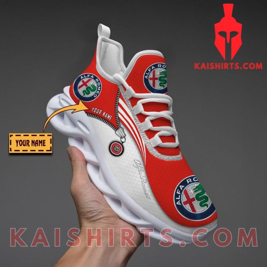 Alfa Romeo Car Style 2 Custom Name Clunky Maxsoul Sneaker - Red White Color, Curves Pattern's Product Pictures - Kaishirts.com