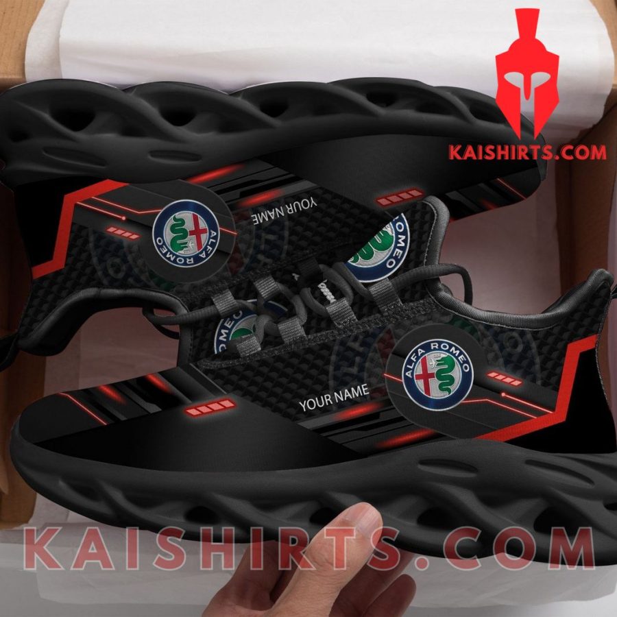 Alfa Romeo Car Style 4 Clunky Maxsoul Sneaker - Black Red Color, Graphite Pattern's Product Pictures - Kaishirts.com