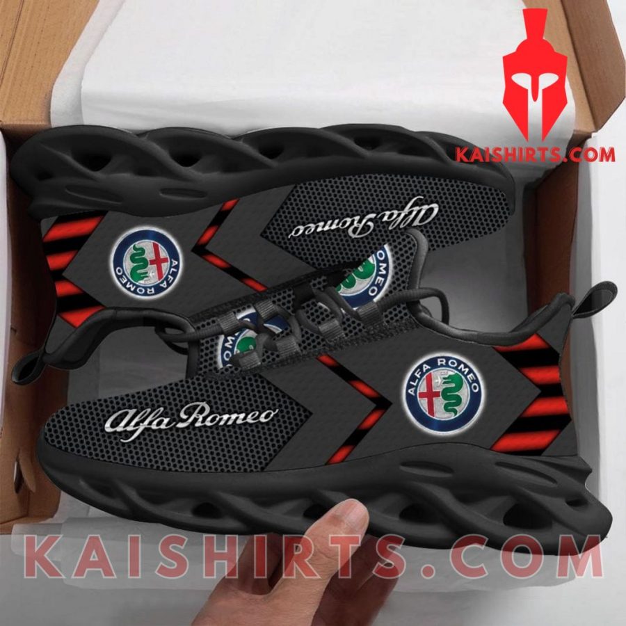 Alfa Romeo Car Style 6 Clunky Maxsoul Sneaker - Black Red Color, Arrows Pattern's Product Pictures - Kaishirts.com