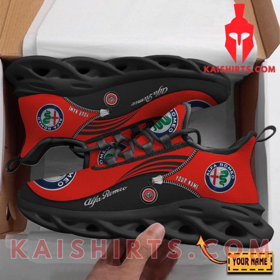 Alfa Romeo Car Style 9 Clunky Maxsoul Sneaker - Red Black Color, Waves Pattern's Product Pictures - Kaishirts.com