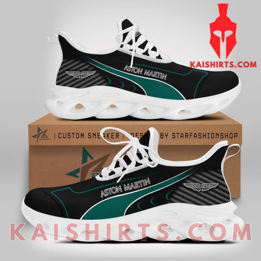 Aston Martin Car Style 2 Custom Name Clunky Maxsoul Sneaker - Green, Black Wide Line Pattern's Product Pictures - Kaishirts.com