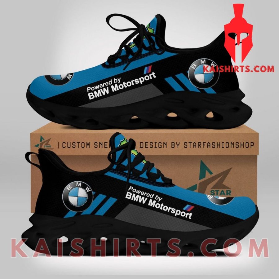 BMW Motorsport Car Style 3 Custom Name Clunky Maxsoul Sneaker - Blue, Black Three Stripes Pattern's Product Pictures - Kaishirts.com