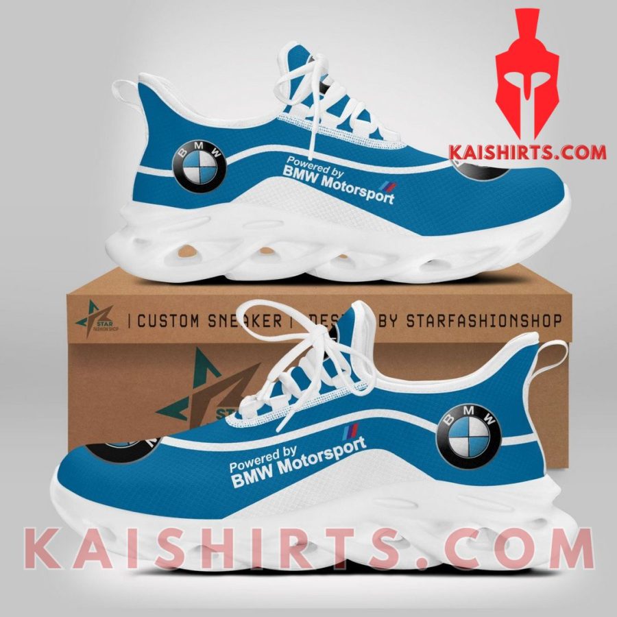 BMW Motorsport Car Style 3 Custom Name Clunky Maxsoul Sneaker - White, Blue Single Curves Line Pattern's Product Pictures - Kaishirts.com