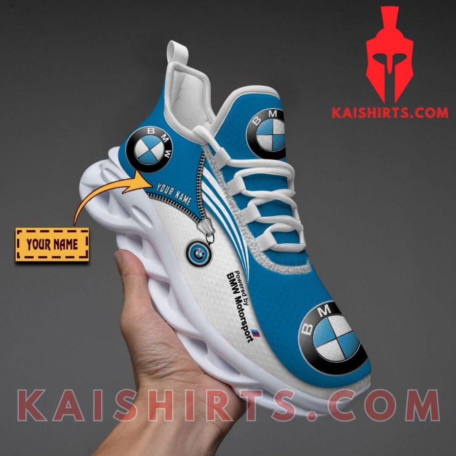 BMW Motorsport Car Style 4 Custom Name Clunky Maxsoul Sneaker - White, Blue Three Curves Pattern's Product Pictures - Kaishirts.com