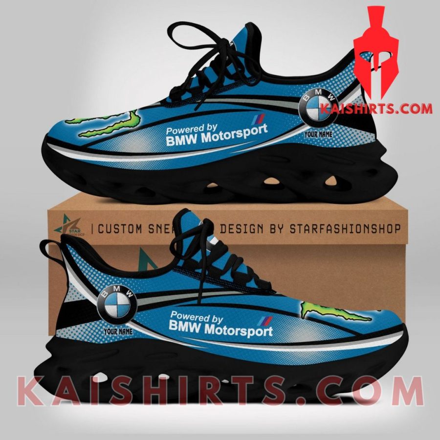 BMW Motorsport Car Style 7 Monster Energy Custom Name Clunky Maxsoul Sneaker - Blue, Black Directional Pattern's Product Pictures - Kaishirts.com