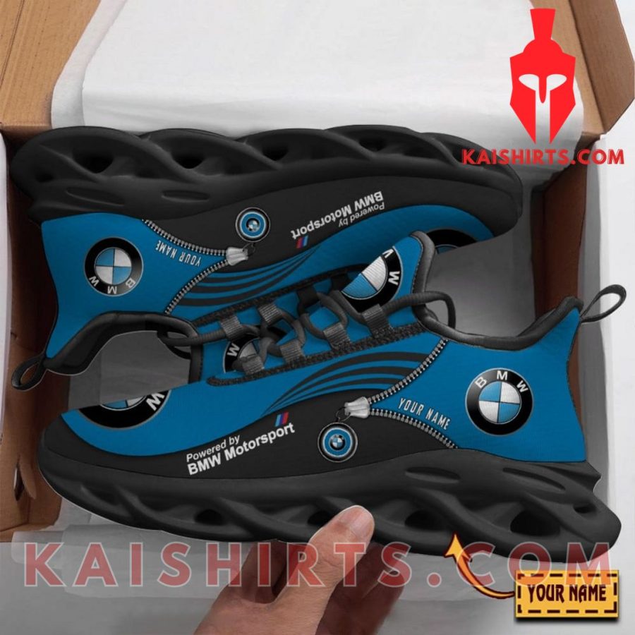 BMW Motorsport Car Style 8 Custom Name Clunky Maxsoul Sneaker - Blue, Black Three Lines Pattern's Product Pictures - Kaishirts.com