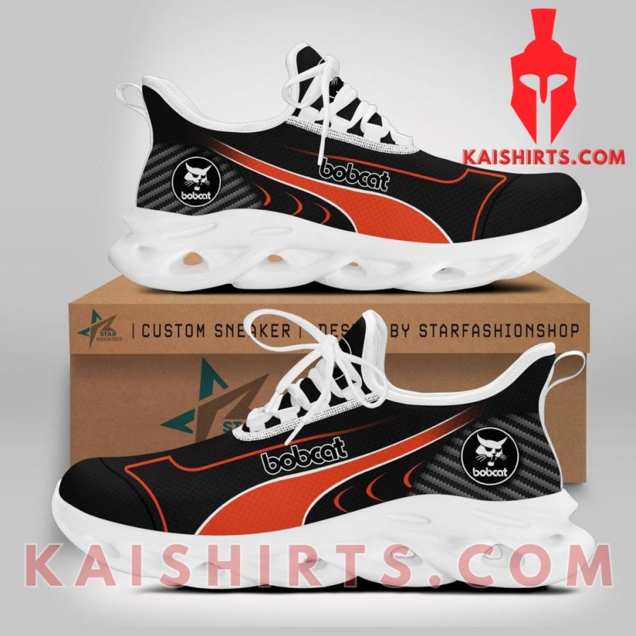 Bobcat Car Custom Name Clunky Maxsoul Sneaker - Orange, Black Wide Line Pattern's Product Pictures - Kaishirts.com