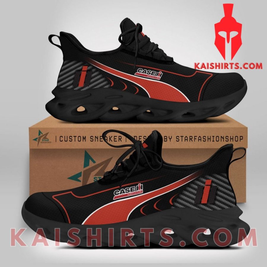 Case IH Car Custom Name Clunky Maxsoul Sneaker - Red, Black Wide Line Pattern's Product Pictures - Kaishirts.com