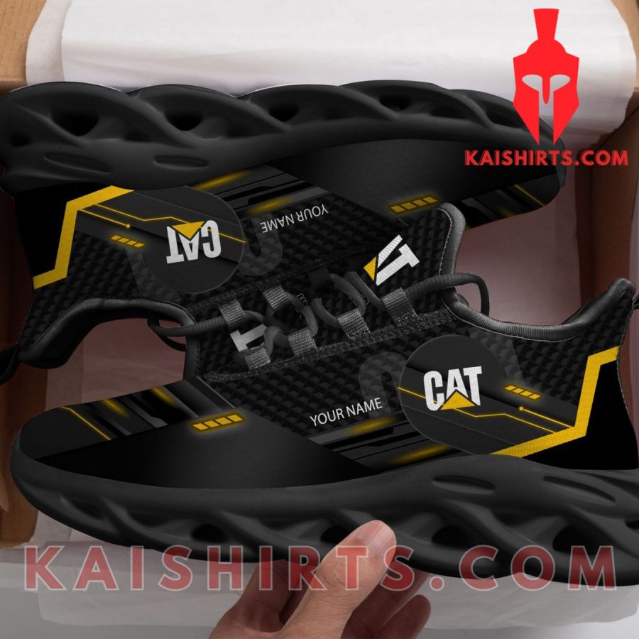 Caterpillar Inc Equipment Style 6 Custom Name Clunky Maxsoul Sneaker - Yellow, Black Graphite Pattern's Product Pictures - Kaishirts.com