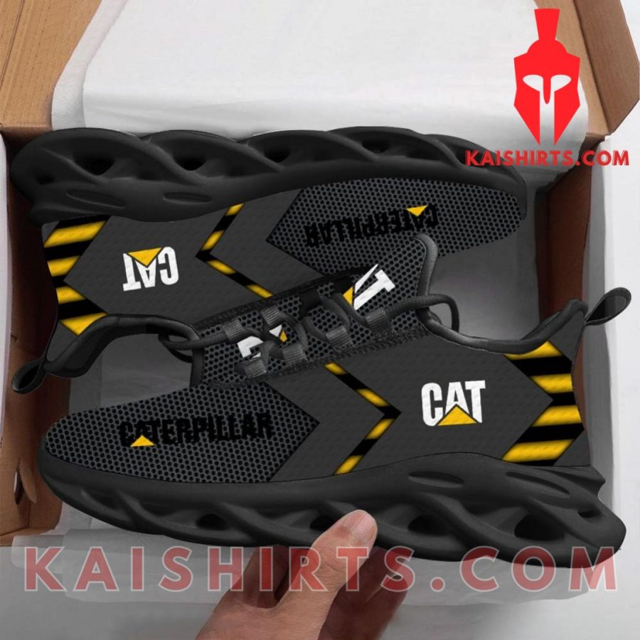 Caterpillar Inc Equipment Style 7 Custom Name Clunky Maxsoul Sneaker - Yellow, Black Arrows Pattern's Product Pictures - Kaishirts.com