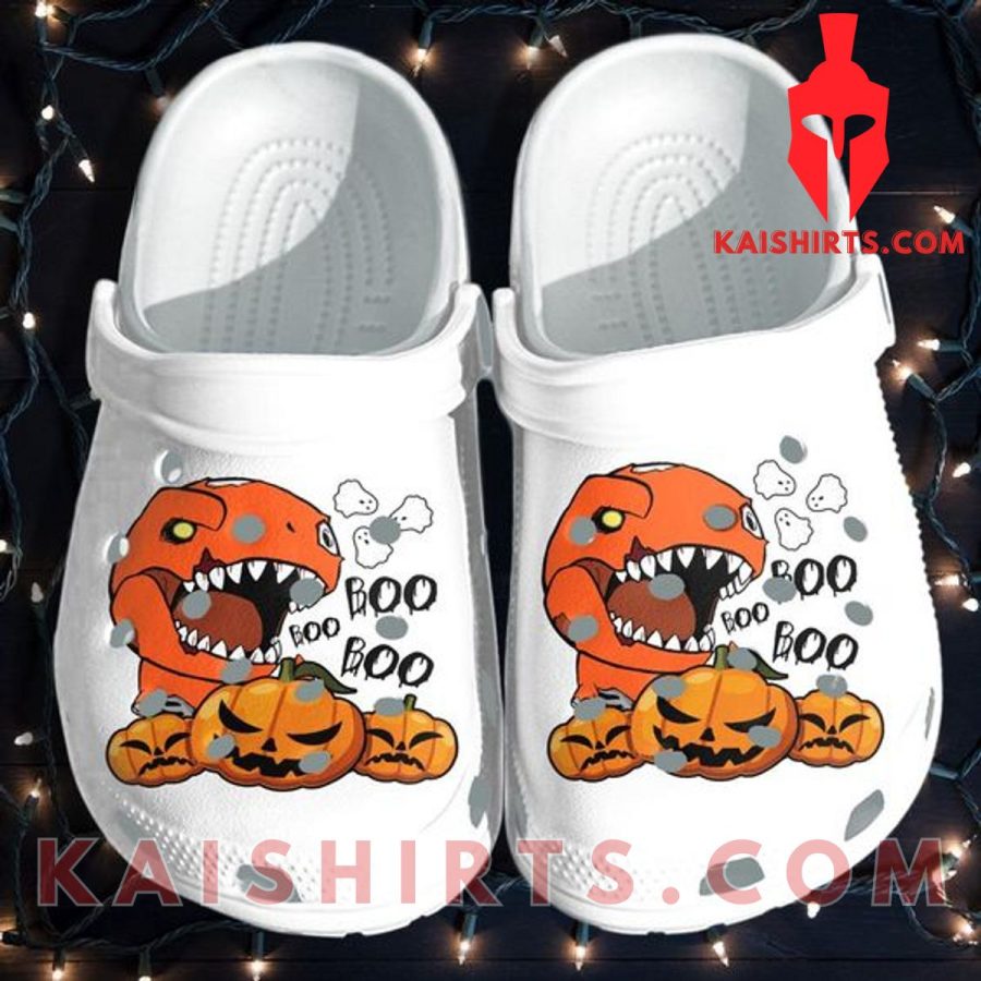 Dinosaur Robot And Scary Pumpkin Shoes Clog Halloween Crocs Crocband Clog's Product Pictures - Kaishirts.com