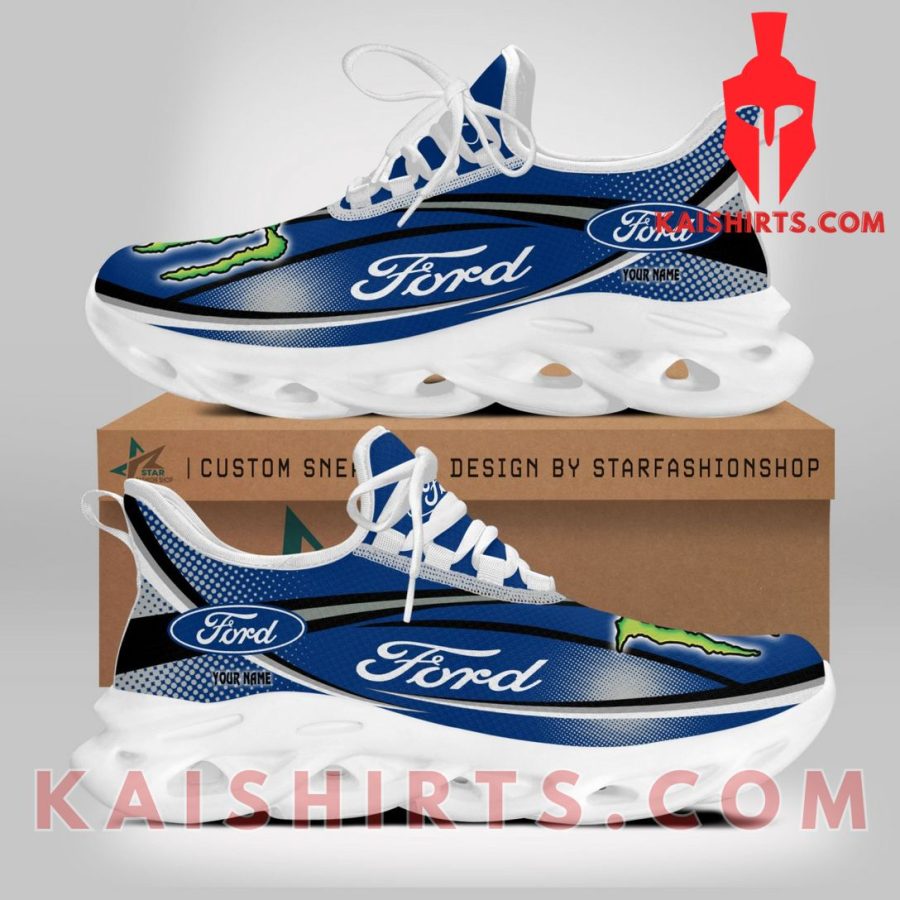 Ford Car Style 3 Monster Energy Custom Name Clunky Maxsoul Sneaker - Blue Directional Pattern's Product Pictures - Kaishirts.com