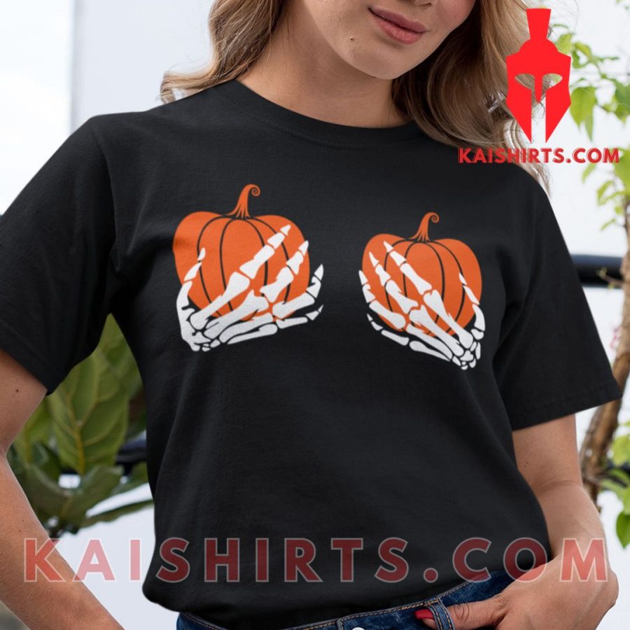 Halloween T Shirt Skeleton Hand Pumpkin's Product Pictures - Kaishirts.com