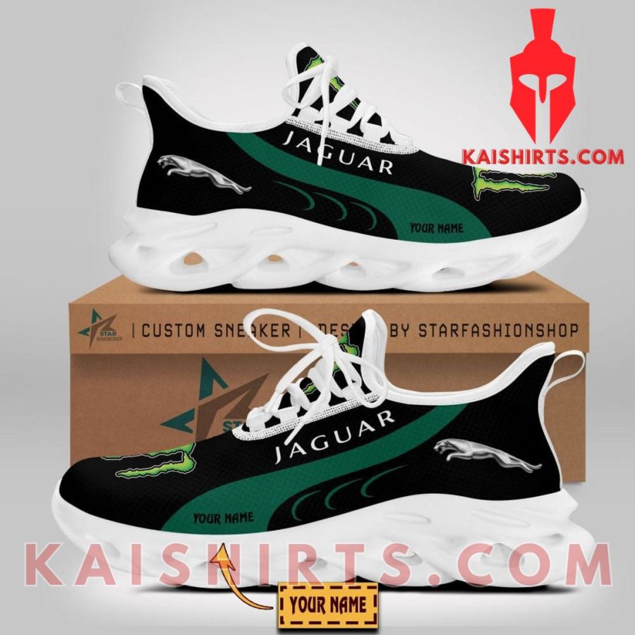 Jaguar Cars Car Style 1 Monster Energy Custom Name Clunky Maxsoul Sneaker - Green, Black Wide Line Pattern's Product Pictures - Kaishirts.com