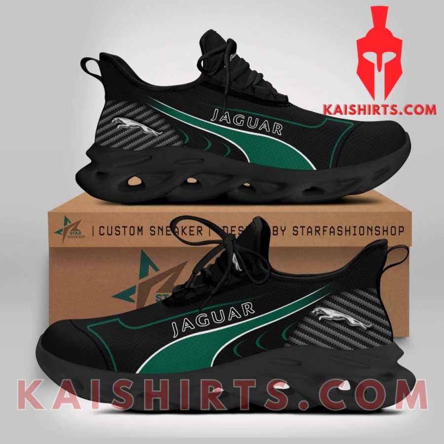 Jaguar Cars Car Style 3 Custom Name Clunky Maxsoul Sneaker - Green, Black Wide Line Pattern's Product Pictures - Kaishirts.com