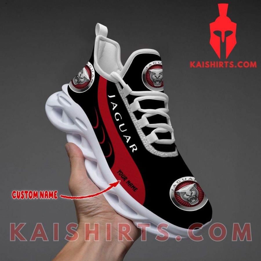 Jaguar Cars Car Style 5 Custom Name Clunky Maxsoul Sneaker - Red, Black Wide Line Pattern's Product Pictures - Kaishirts.com