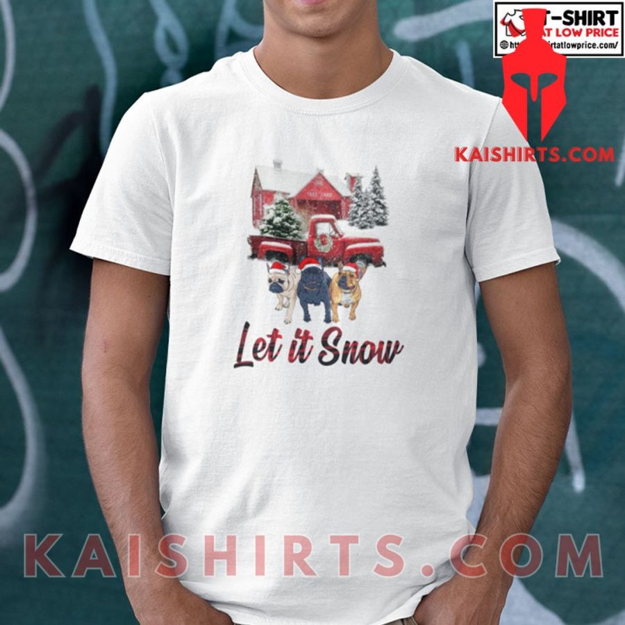 Let It Snow French Bulldog Christmas Shirts's Product Pictures - Kaishirts.com