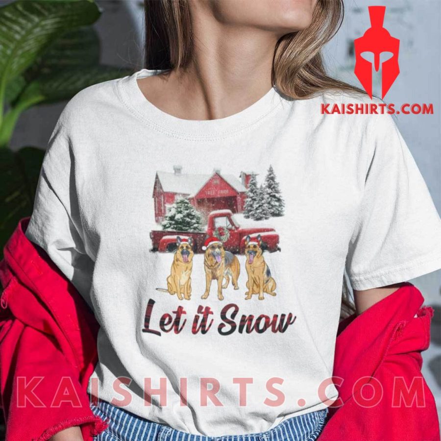 Let It Snow German Shepherd Christmas Shirts's Product Pictures - Kaishirts.com