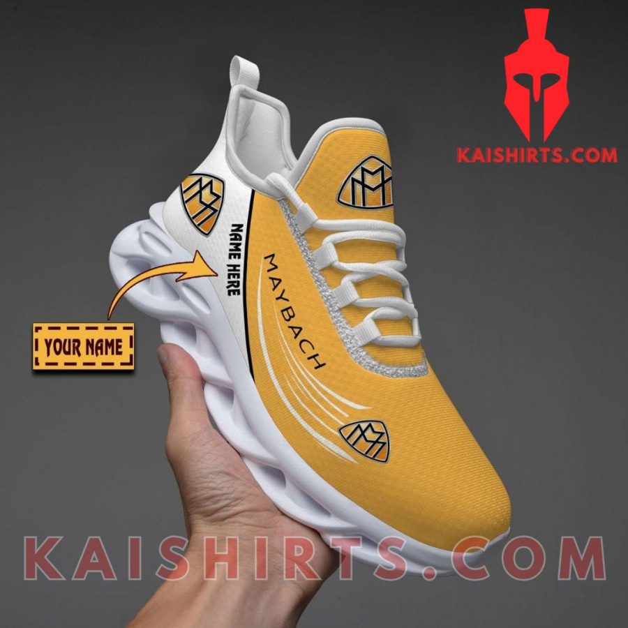 Maybach Car Style 1 Custom Name Clunky Maxsoul Sneaker - Yellow Curve Logo Pattern's Product Pictures - Kaishirts.com