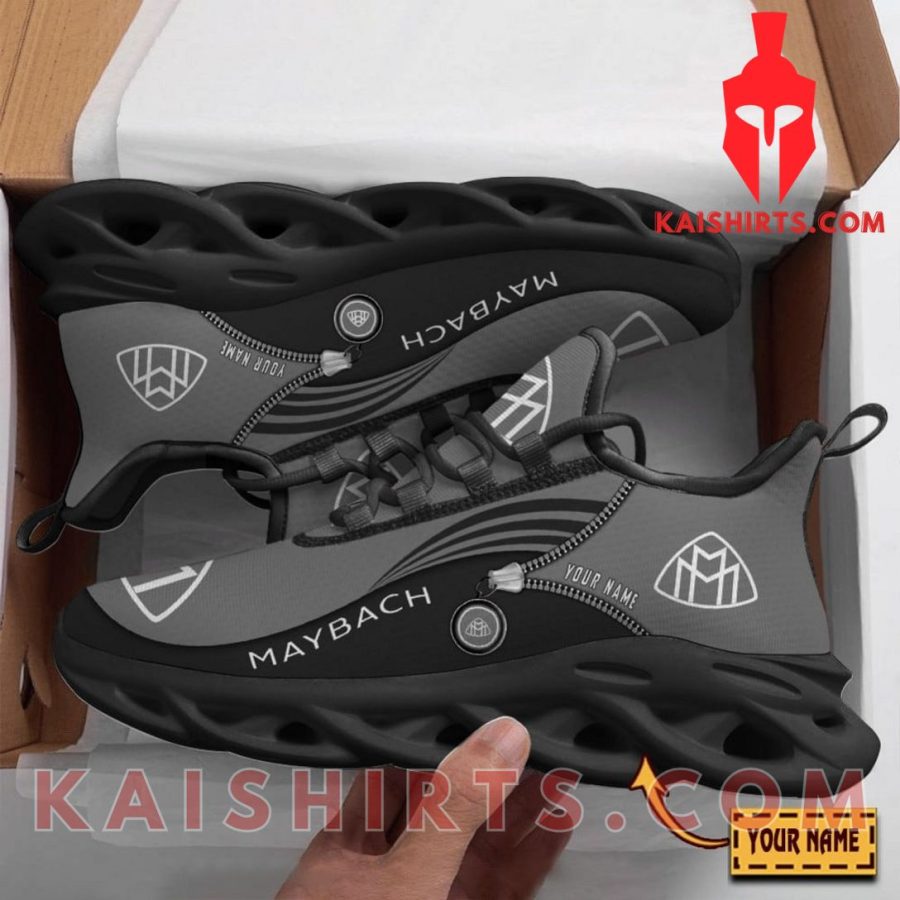 Maybach Car Style 10 Custom Name Clunky Maxsoul Sneaker - Grey Three Line Pattern's Product Pictures - Kaishirts.com