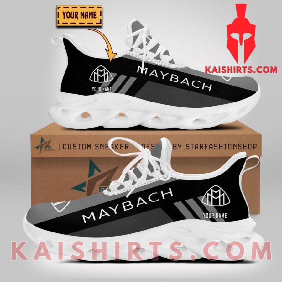 Maybach Car Style 2 Custom Name Clunky Maxsoul Sneaker - Grey Black Three Stripe Pattern's Product Pictures - Kaishirts.com