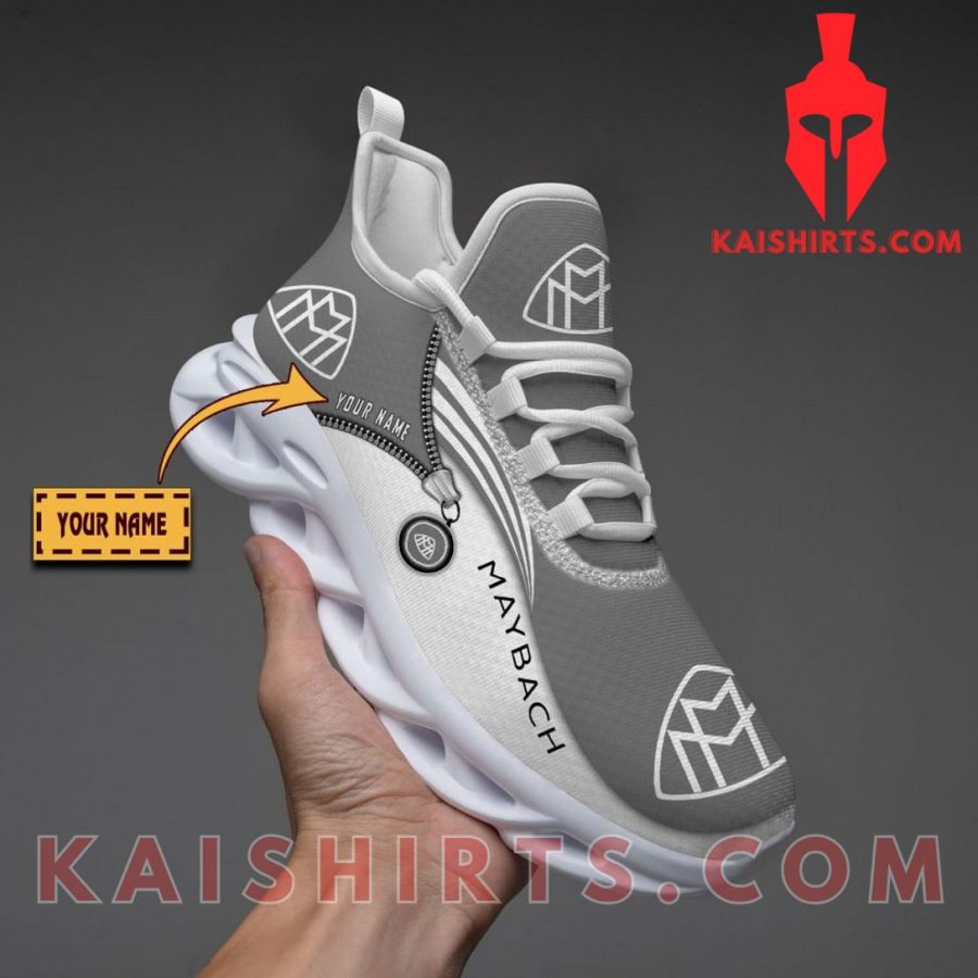Maybach Car Style 3 Custom Name Clunky Maxsoul Sneaker - Grey White Three line Pattern's Product Pictures - Kaishirts.com