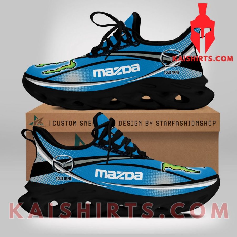 Mazda Car Monster Engergy Style 3 Custom Name Clunky Maxsoul Sneaker - Blue Black Directional Pattern's Product Pictures - Kaishirts.com