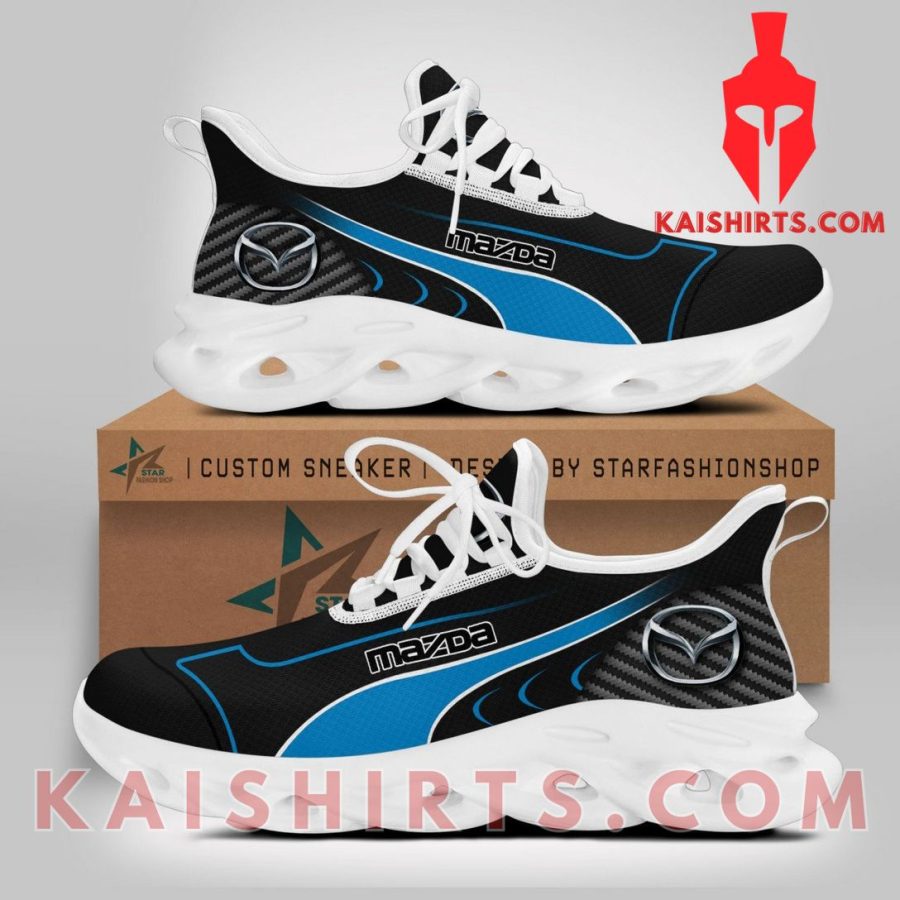 Mazda Car Style 3 Custom Name Clunky Maxsoul Sneaker - Blue Black Wide line Pattern's Product Pictures - Kaishirts.com