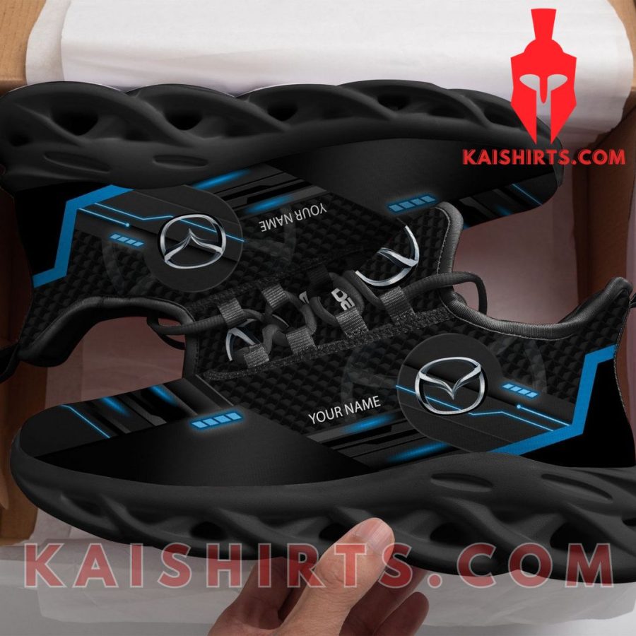 Mazda Car Style 5 Custom Name Clunky Maxsoul Sneaker - Blue Black Graphite Pattern's Product Pictures - Kaishirts.com