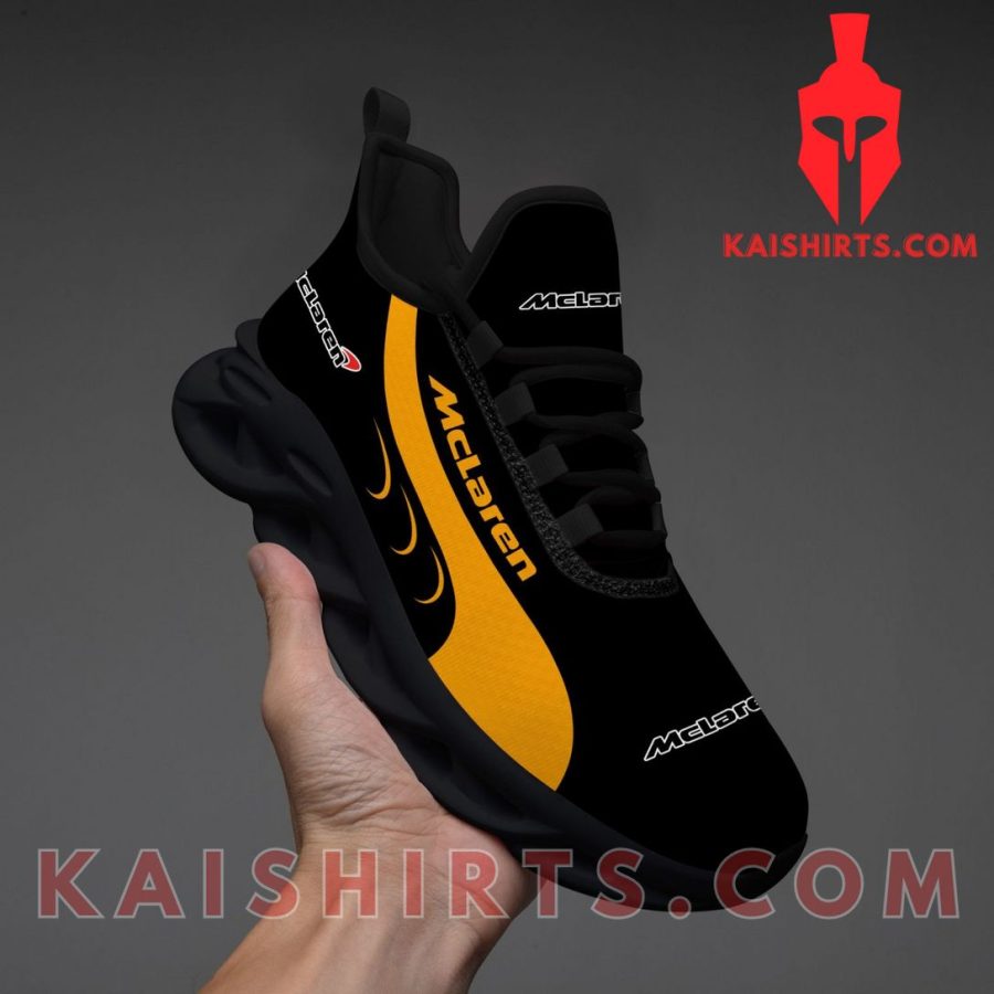 McLaren Car Style 4 Custom Name Clunky Maxsoul Sneaker - Black Orange Wide Line Pattern's Product Pictures - Kaishirts.com
