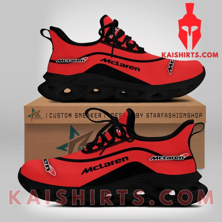 McLaren Car Style 5 Custom Name Clunky Maxsoul Sneaker - Black Red Curve Line Pattern's Product Pictures - Kaishirts.com