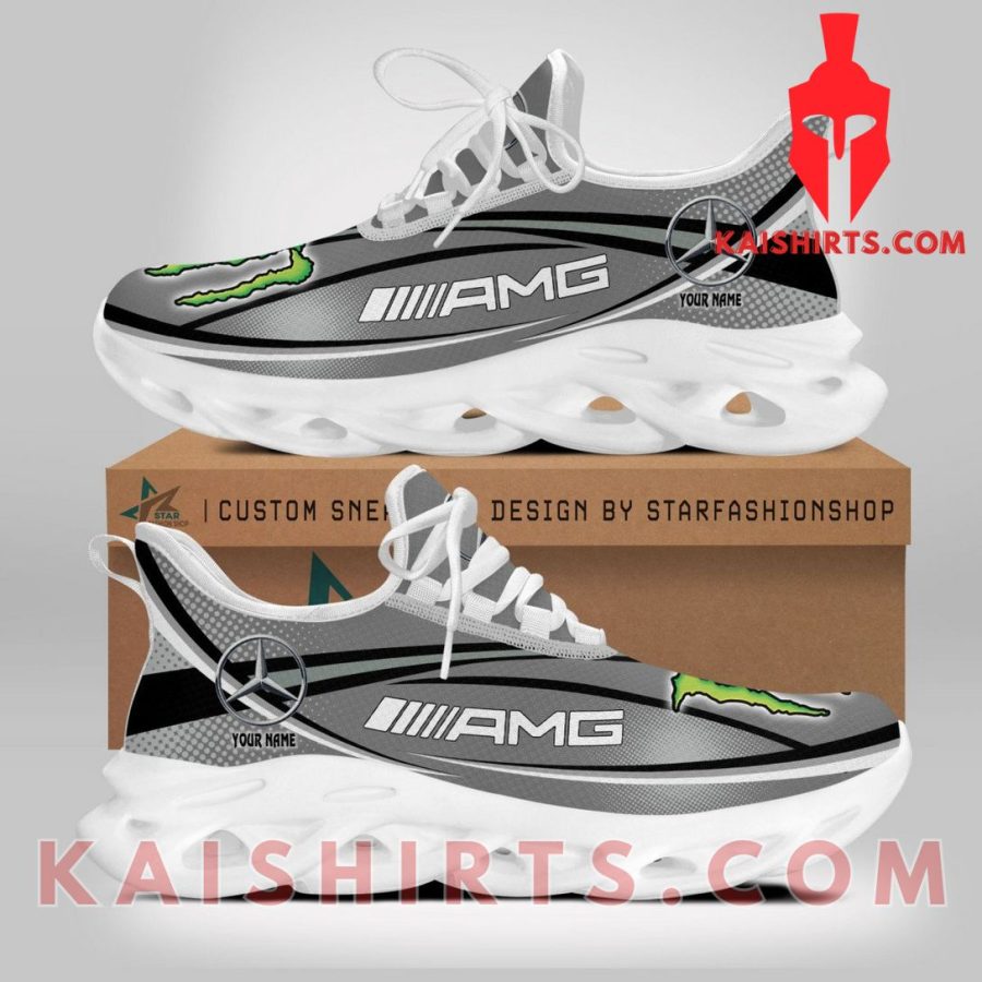 Mercedes-AMG Car Monster Energy Style 3 Custom Name Clunky Maxsoul Sneaker - Grey Black Directional Pattern's Product Pictures - Kaishirts.com