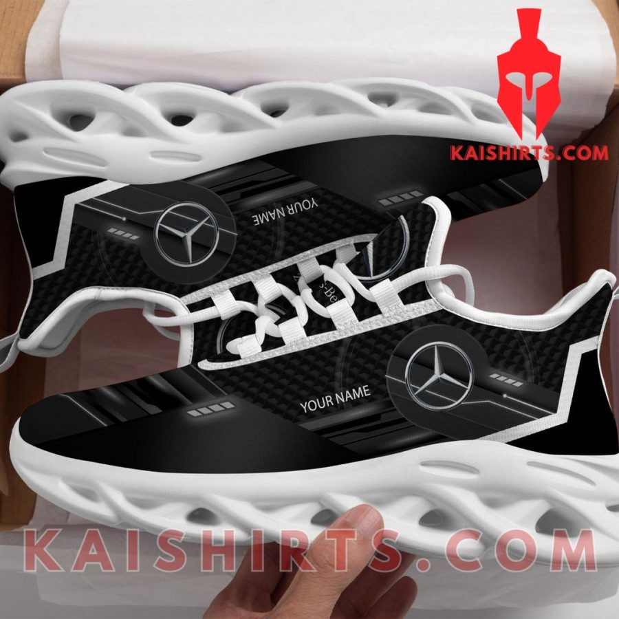 Mercedes-Benz White Car Style 13 Custom Name Clunky Maxsoul Sneaker - Black White Graphite Pattern's Product Pictures - Kaishirts.com