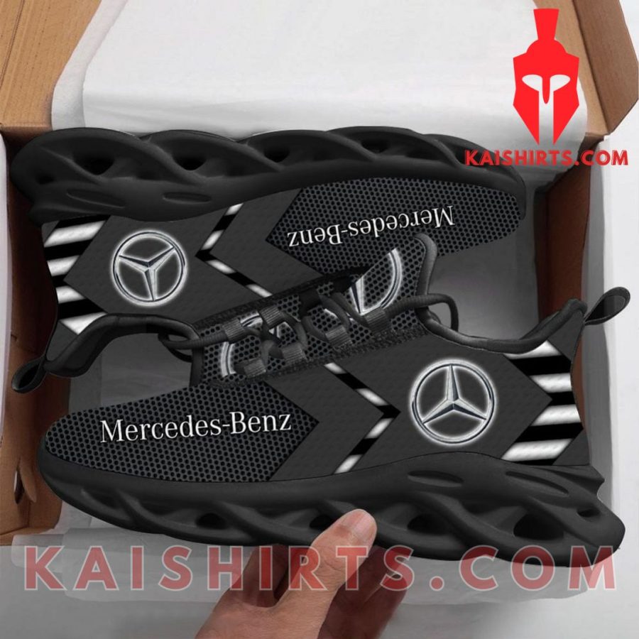 Mercedes-Benz White Car Style 14 Custom Name Clunky Maxsoul Sneaker - Grey Black Arrow Pattern's Product Pictures - Kaishirts.com