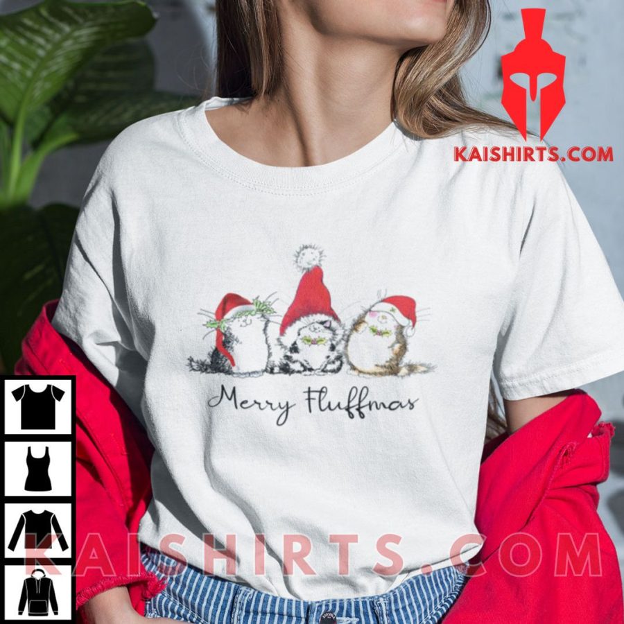 Merry Fluffmas Shirt Funny Christmas Cat's Product Pictures - Kaishirts.com