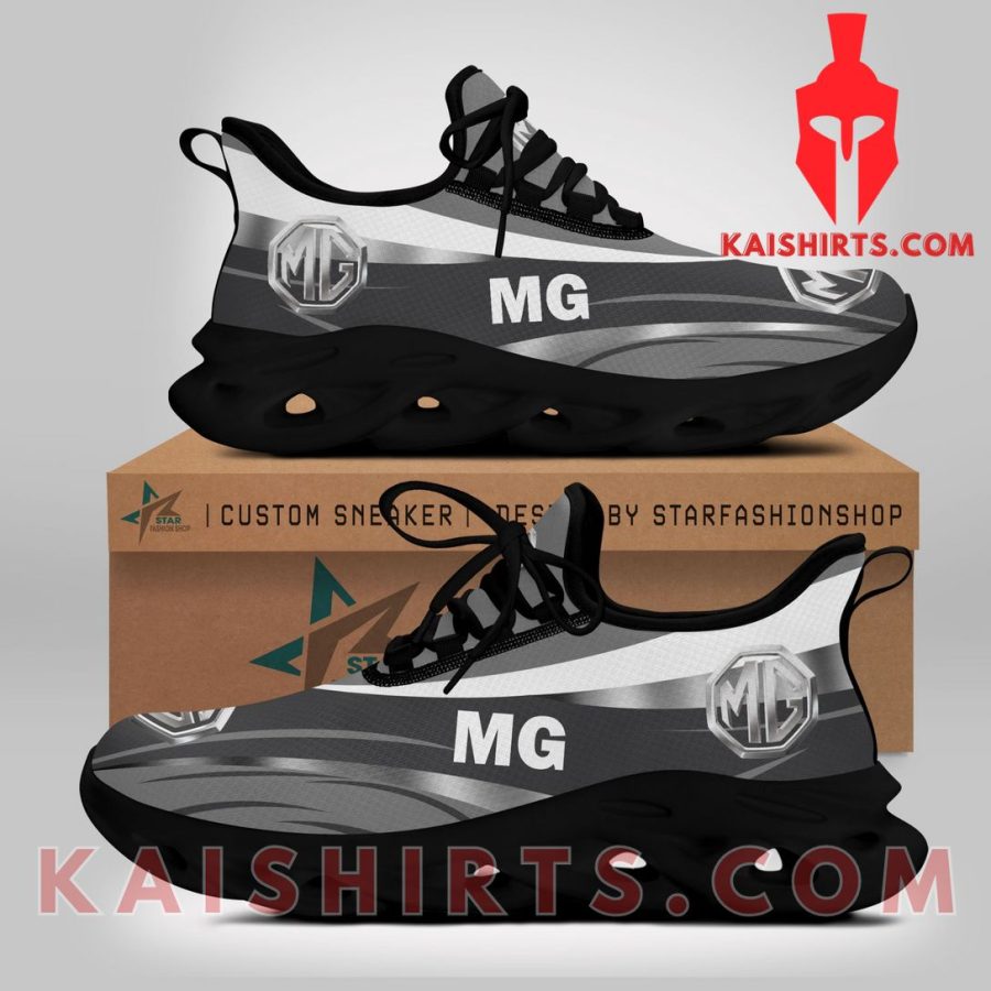 MG Car Car Style 7 Custom Name Clunky Maxsoul Sneaker - White Grey Animal Print Pattern's Product Pictures - Kaishirts.com