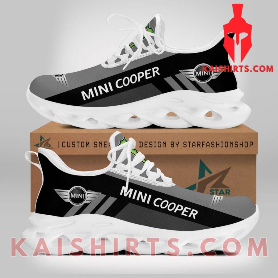 Mini Cooper Car Style 1 Custom Name Clunky Maxsoul Sneaker - Grey Black Three Stripe Pattern's Product Pictures - Kaishirts.com