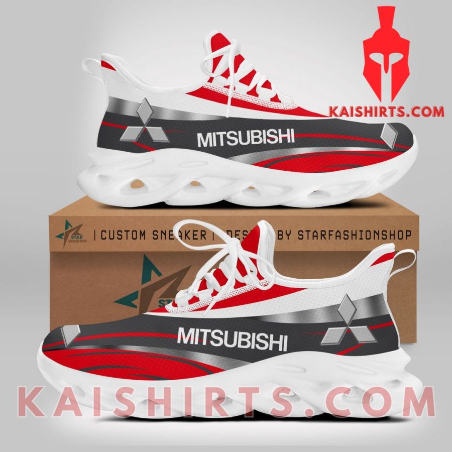 Mitsubishi Car Style 10 Custom Name Clunky Maxsoul Sneaker - Grey Red Animal Print Pattern's Product Pictures - Kaishirts.com