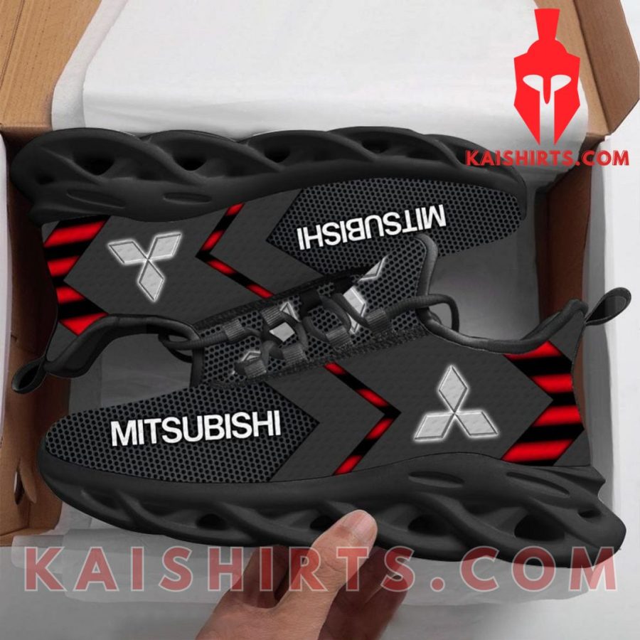 Mitsubishi Car Style 9 Custom Name Clunky Maxsoul Sneaker - Grey Red Arrow Pattern's Product Pictures - Kaishirts.com