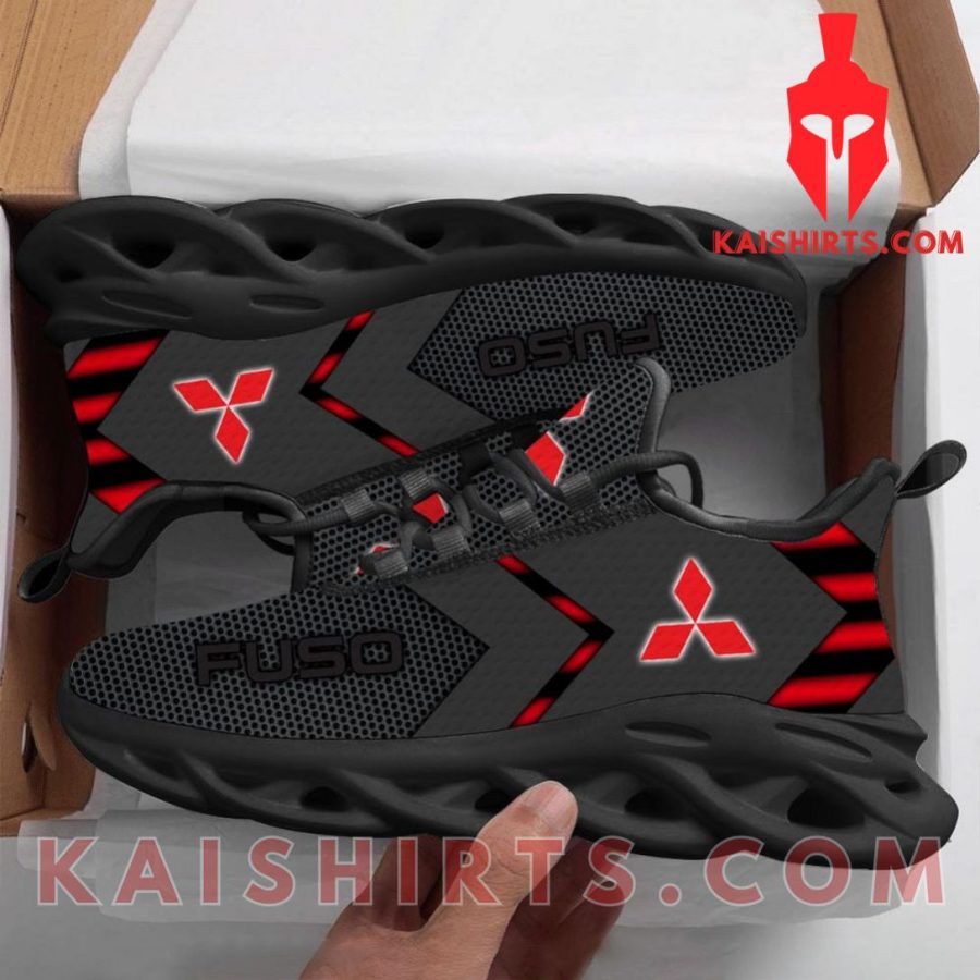 Mitsubishi Fuso Car Style 2 Custom Name Clunky Maxsoul Sneaker - Black Red Arrow Pattern's Product Pictures - Kaishirts.com