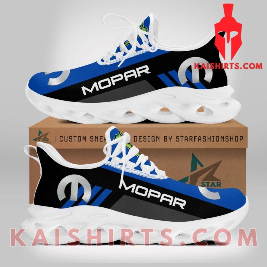 Mopar Car Style 2 Custom Name Clunky Maxsoul Sneaker - Blue Black Three Stripe Pattern's Product Pictures - Kaishirts.com