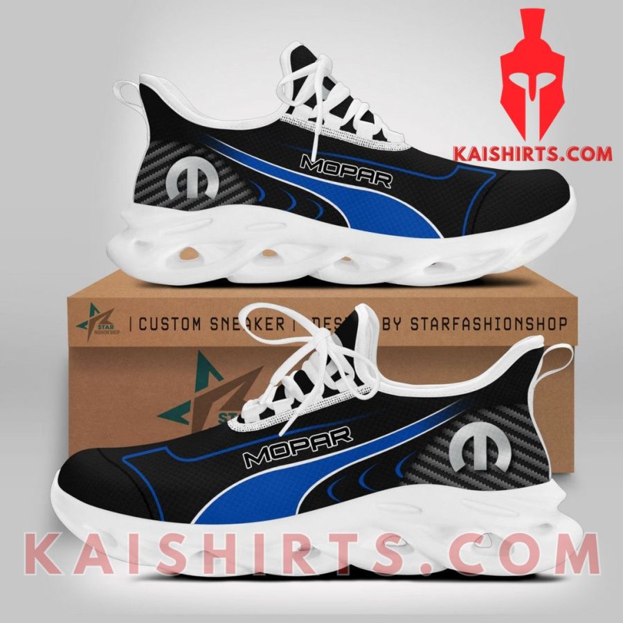 Mopar Car Style 4 Custom Name Clunky Maxsoul Sneaker - Blue Black Wide Line Pattern's Product Pictures - Kaishirts.com