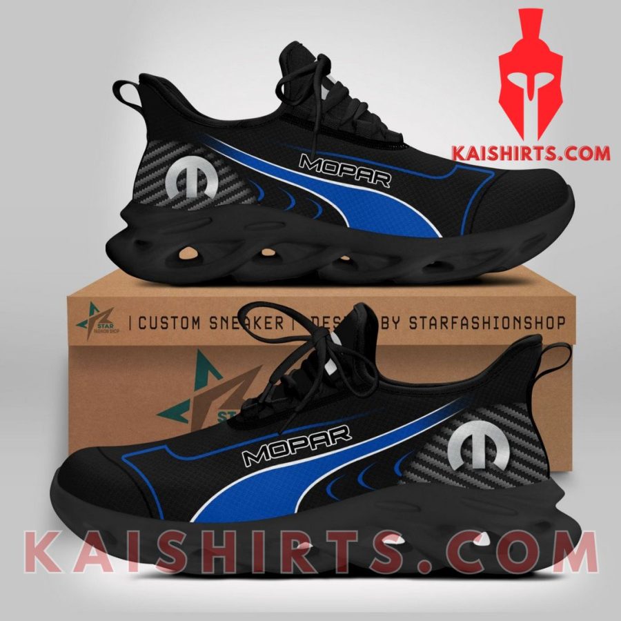 Mopar Car Style 4 Custom Name Clunky Maxsoul Sneaker - Blue Black Wide Line Pattern's Product Pictures - Kaishirts.com