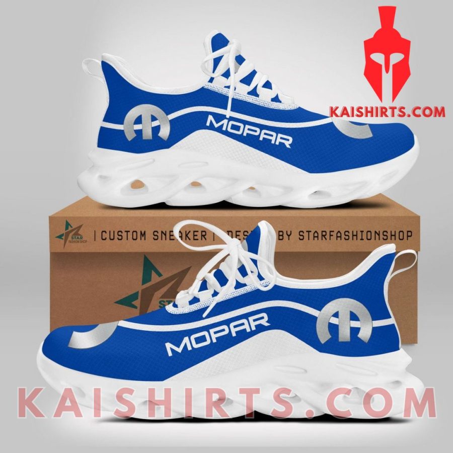 Mopar Car Style 6 Custom Name Clunky Maxsoul Sneaker - Blue White Curve Line Pattern's Product Pictures - Kaishirts.com