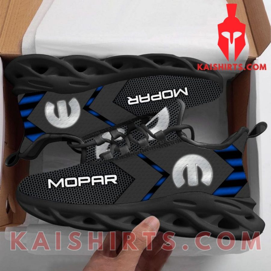 Mopar Car Style 8 Custom Name Clunky Maxsoul Sneaker - Grey Blue Arrow Pattern's Product Pictures - Kaishirts.com