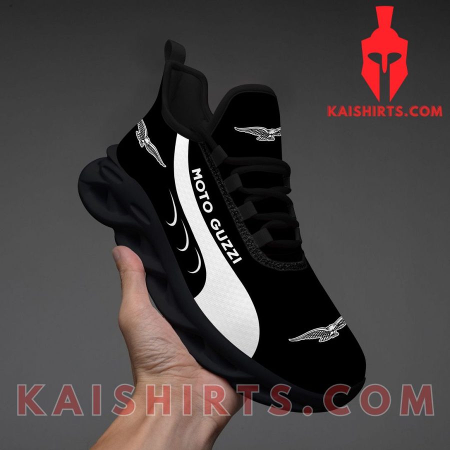 Moto Guzzi Car Style 4 Custom Name Clunky Maxsoul Sneaker - Black White Wide Line Pattern's Product Pictures - Kaishirts.com