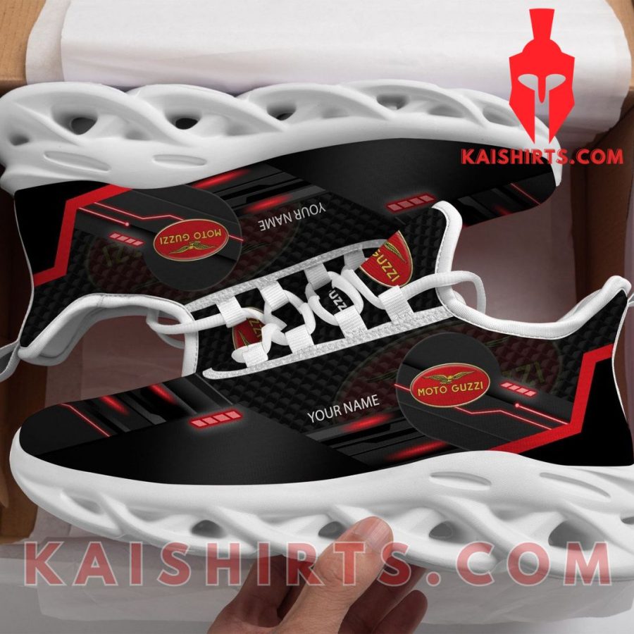 Moto Guzzi Car Style 6 Custom Name Clunky Maxsoul Sneaker - Black Red Graphite Pattern's Product Pictures - Kaishirts.com